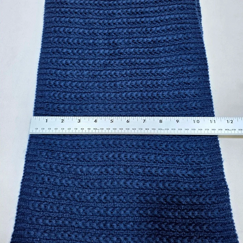 Infinity Scarf Navy Blue Cable Knit Winter Neck Warmer Chunky Cold Weather Wear
